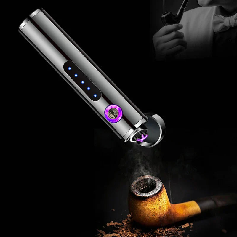 Maliben | Voltrino Cylinder Usb Lighter | Double Arc Technology | Rechargeable & Windproof | Noble Metal Casing For Men