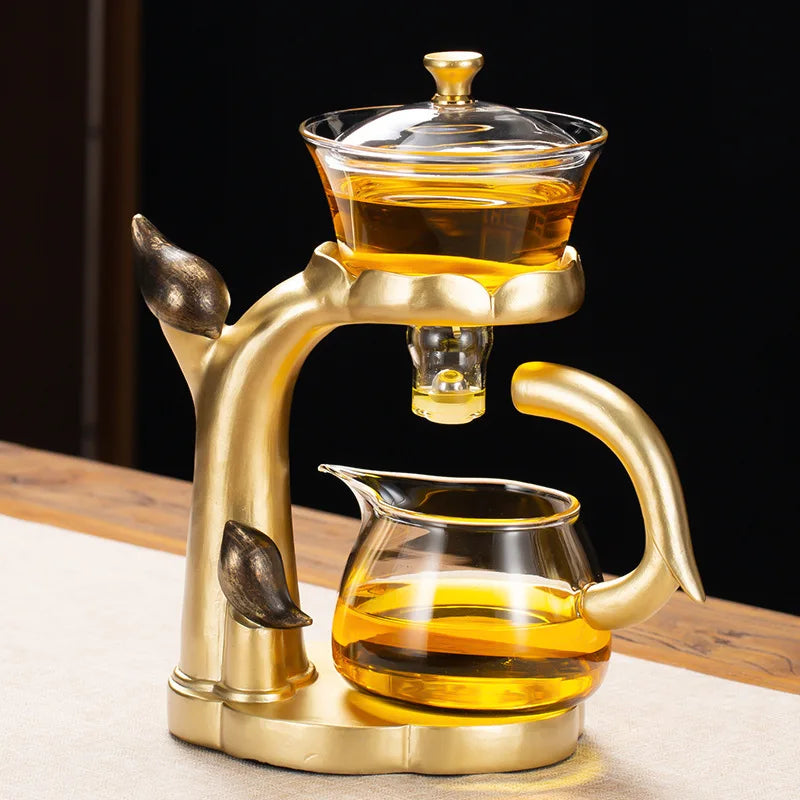 Maliben | Kung Fu Teapot Household Magnetic Extraction Semi-Automatic Lazy Tea Preparation Tool Glass Tea Set