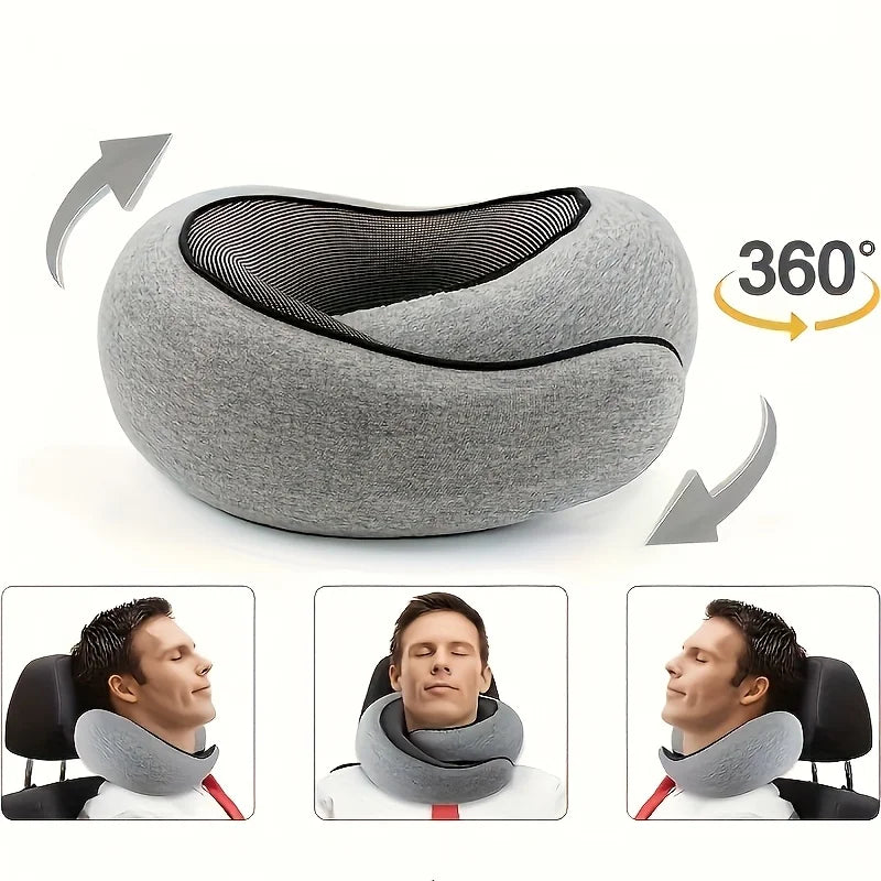 Maliben | Necklio Travel Neck Pillow U-Shape | Ergonomic & SuppOrtive | Ultralight & Soft | Navy Blue or Gray