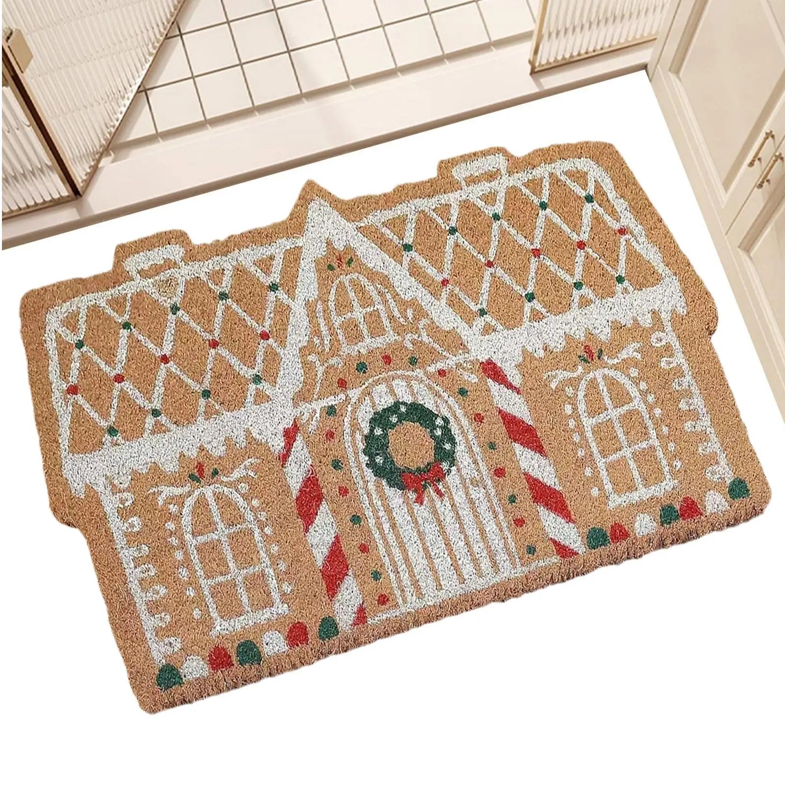 Maliben | Christmas Doormat Imitation Cashmere Non-Slip Rug