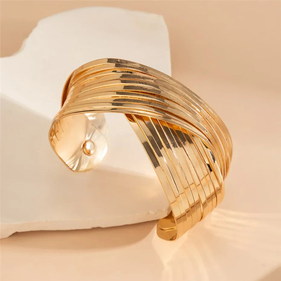 Maliben | Spiral Cross Wrap Bangle Bracelet