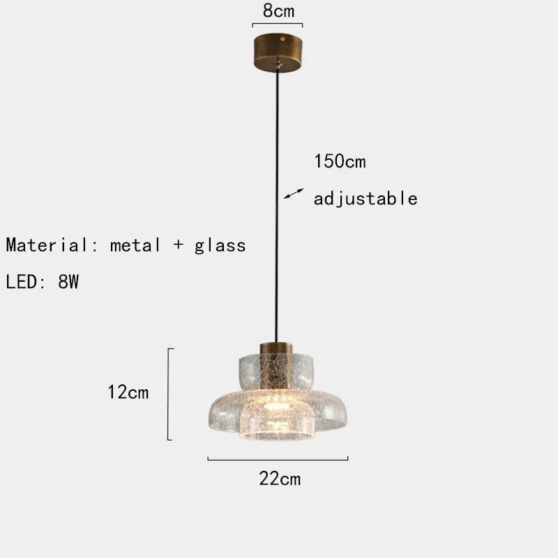 Maliben | Modern Creative Glass Pendant Lamp With Cracked Effect