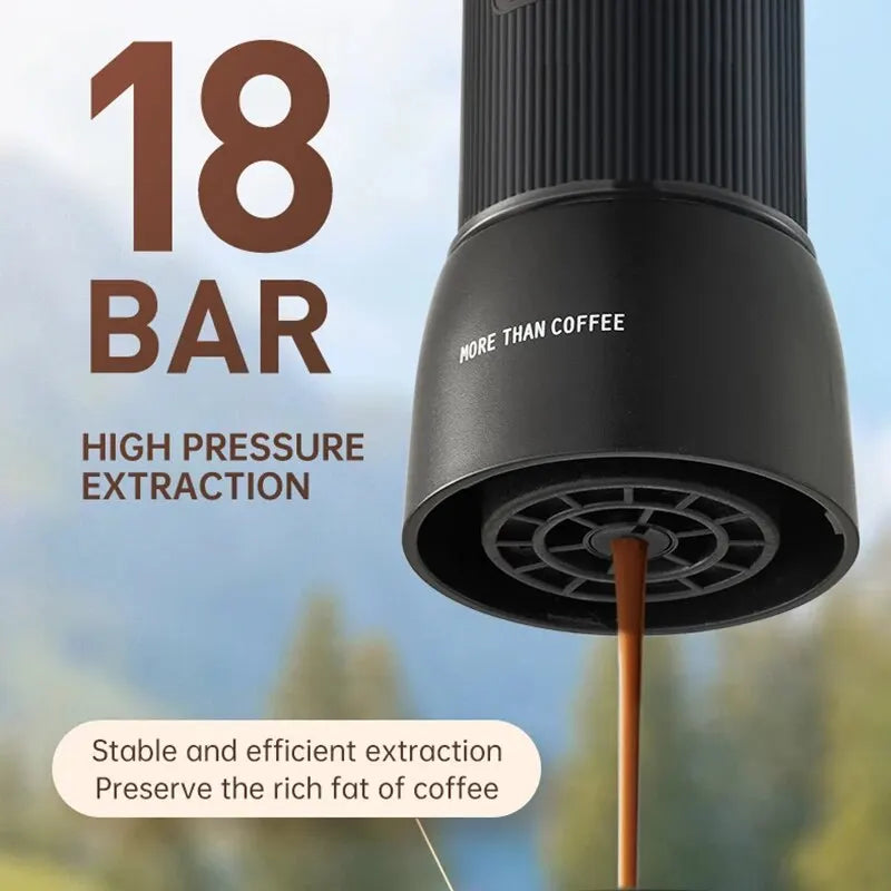 Maliben | Portable Coffee Machine 18 Bar, Hand Pressure Operation, ZZUOM CM101, Compact Extraction for Outdoor Camping Travel Use