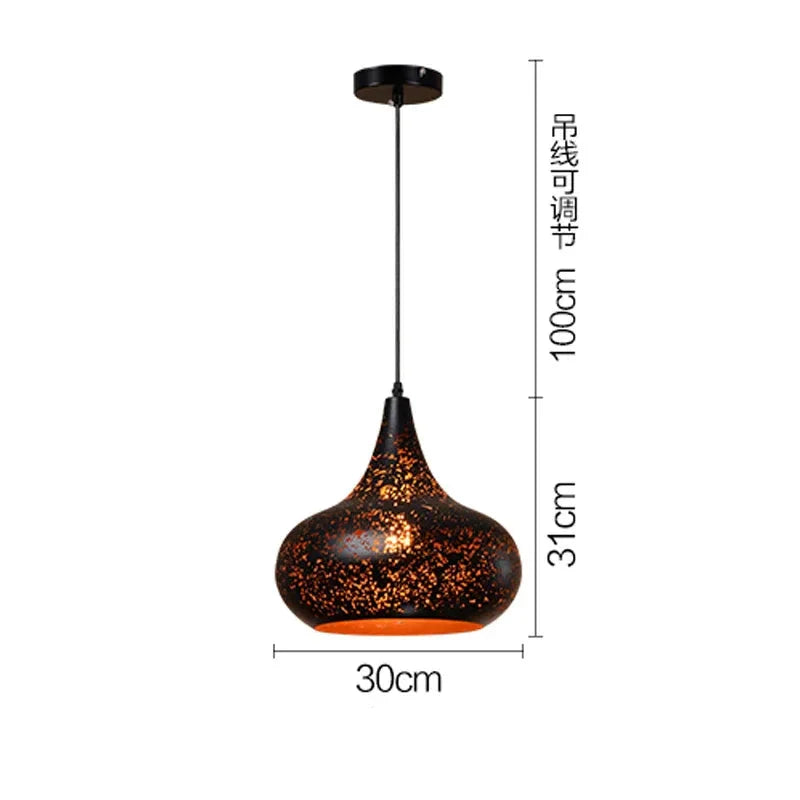 Maliben | VIntage Iron Pendant Lamp in Scandinavian Retro Loft Style
