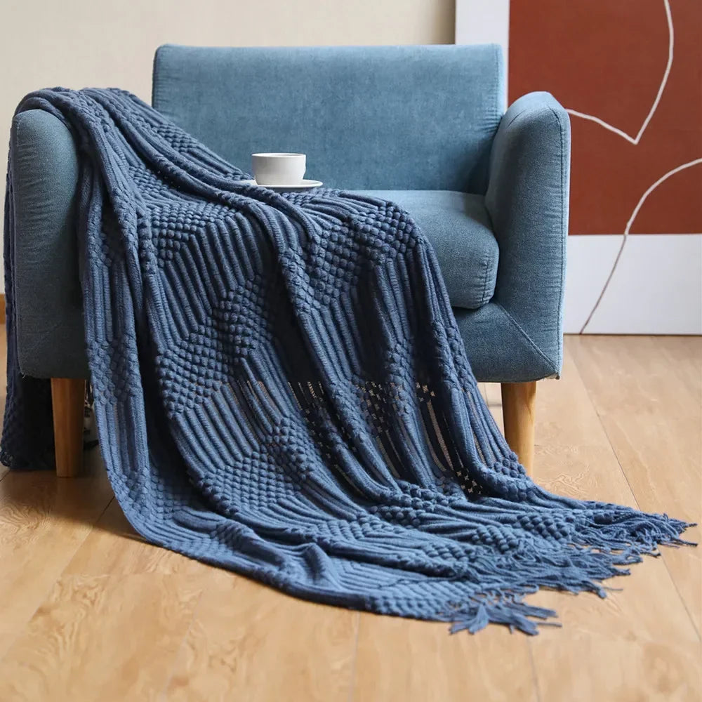 Maliben Nordic Style Dick Knitted Blanket