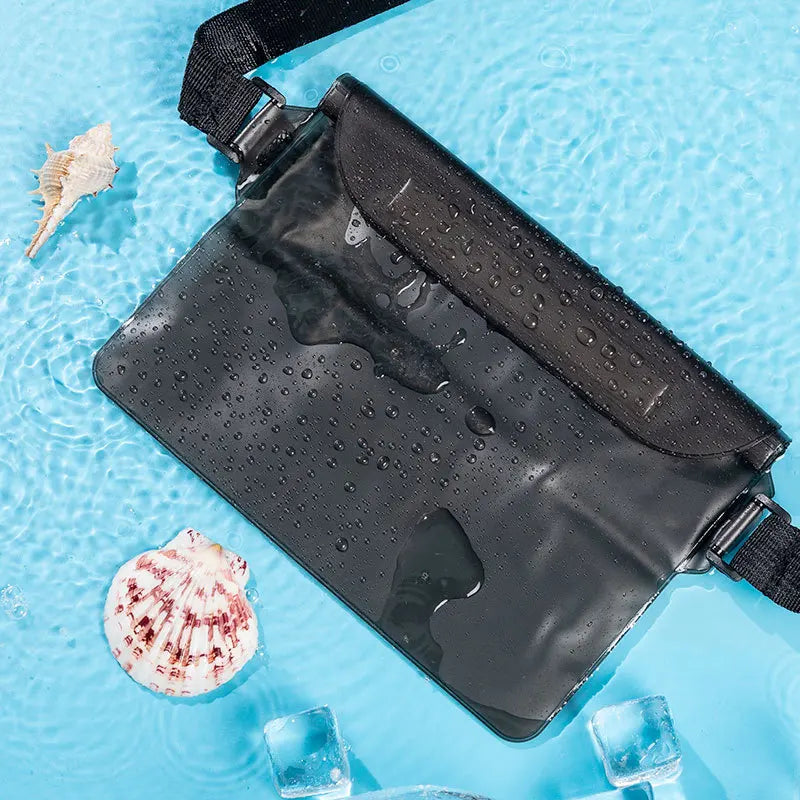 Maliben | Waterproof Hip Bag Aquasafex | 3-Fold Sealing | Transparent Dry Bag For Smartphone & Valuables | Adjustable Strap