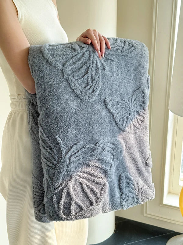 Maliben | Fleurière Flannel Blanket | 3d Butterfly Design | Soft & Warming | For Bed, Sofa & Camping