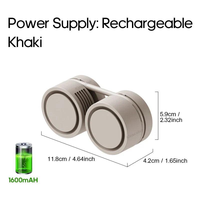 Maliben | Neckbreeze Neck Fan Bladeless | Portable & Rechargeable | 3-Stage Cooling | Quiet & Compact