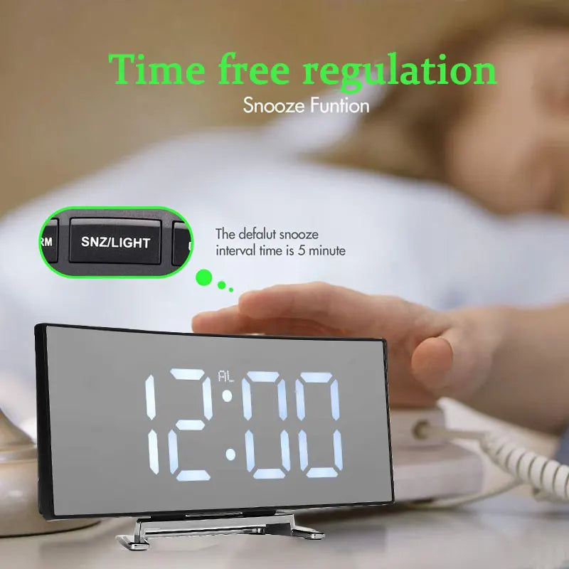 Maliben | Curved Screen Digital Alarm Clock