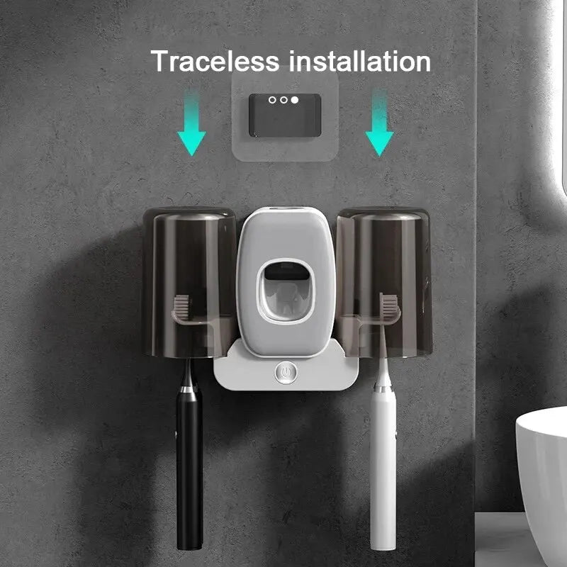 Maliben | Uv Toothbrush Holder Purebrush Uv | Sterilization With Uv Light | Automatic Toothpaste Dispenser | Wall Mounting Without Drilling