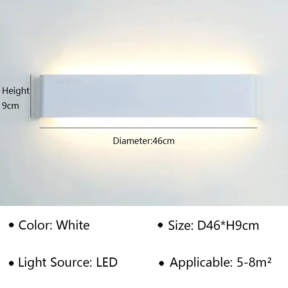 Maliben | Lumiera Modern Led Wall Lamp | Stylish Design | Warm White Light For Bedroom, Hallway & Bathroom
