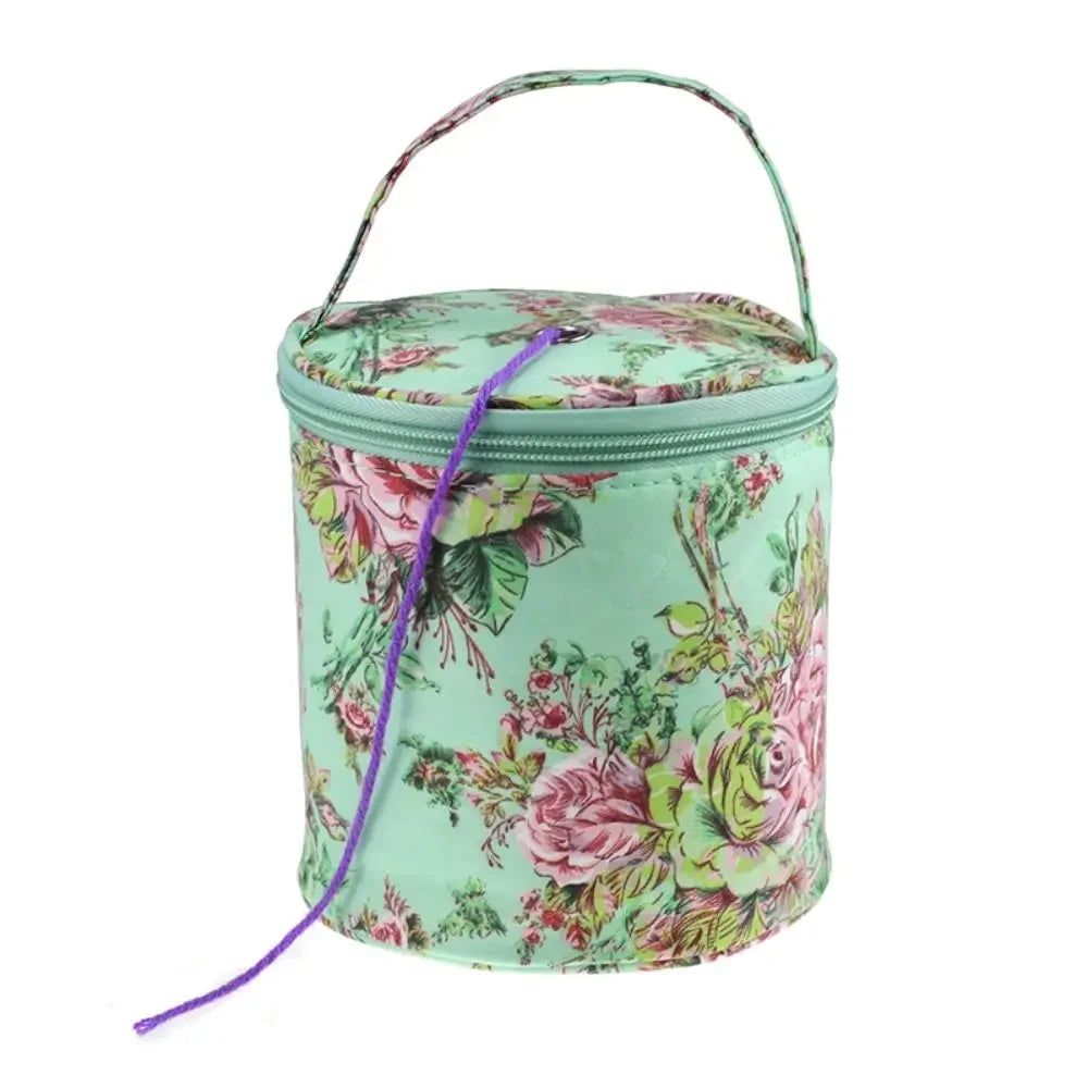 Maliben | Wollina Yarn Bag | Cylindrical Wool Pouch Made Of Polyester | Compact & Portable | For Crochet & Knitting Accessories