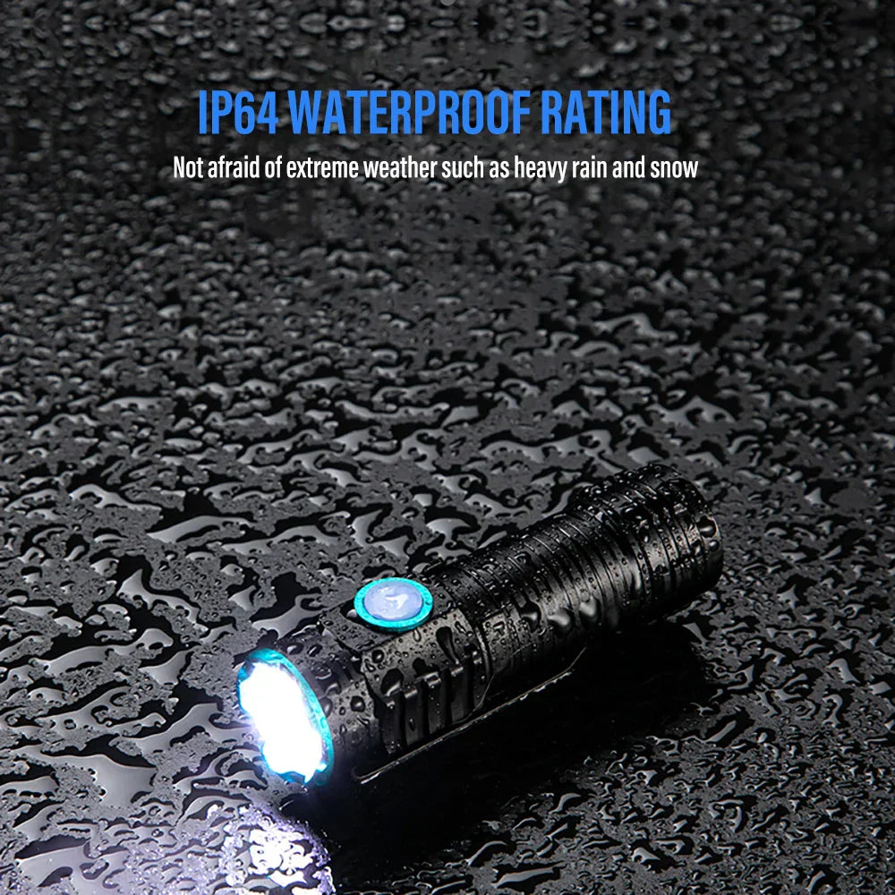 Maliben | Led Flashlight Lumixpro S-359 | Mini Xhp50 | Magnetic & Rechargeable | 1000 Lumens | Usb & Clip Function