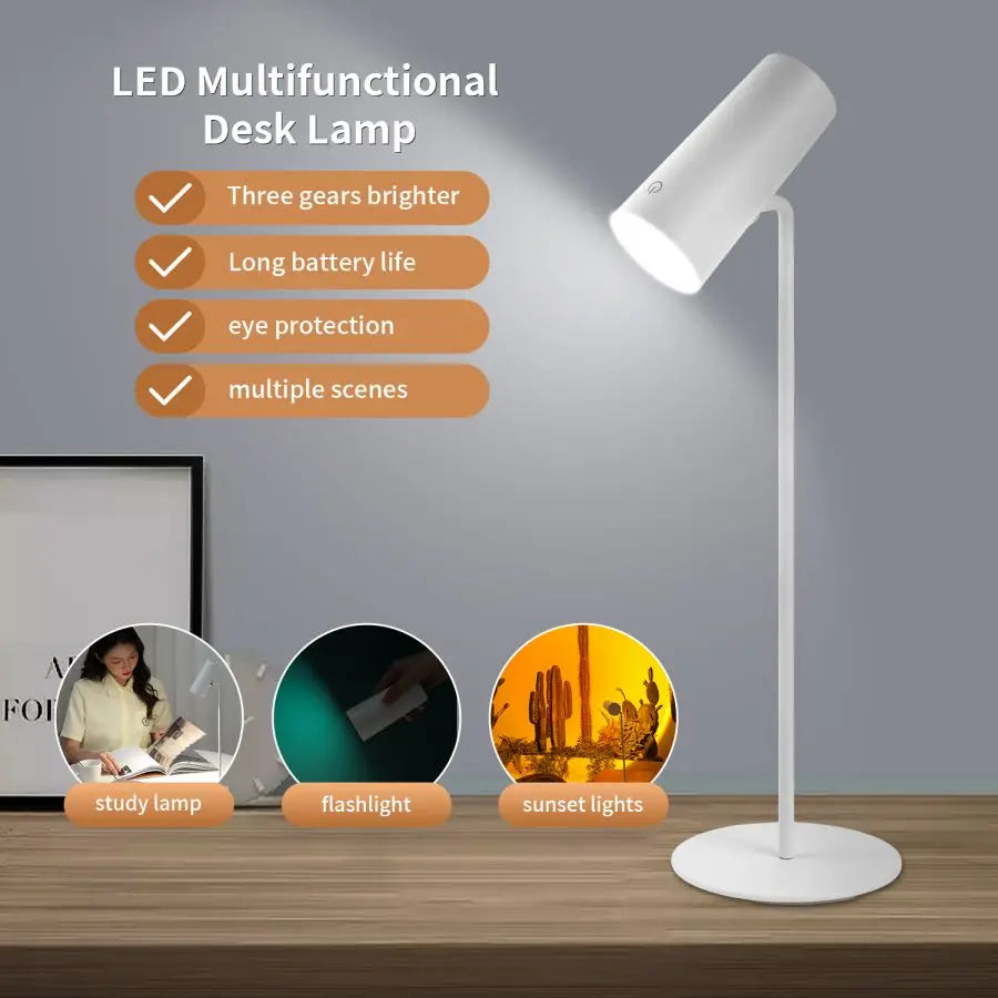 Maliben | Lumora Led Table Lamp With Touch Dimming | Eye-Friendly & Rechargeable | Usb-C | 2000 Mah Battery | For Desk, Bedside Table & Decor