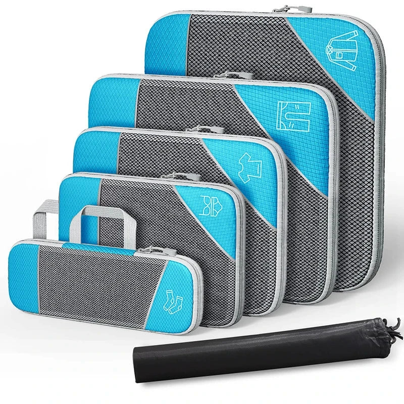 Maliben | Packease Travel Organizer Set | 6-Piece | Compressible Suitcase Bags | Waterproof & Space Saving