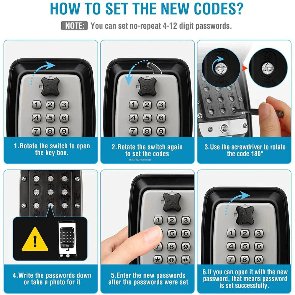 Maliben | Waterproof Wall-Mounted Key Safe Box – Outdoor Lockable Key Storage With Combination Code