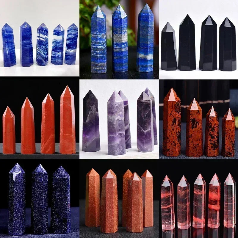 Maliben | Crystal Obelisk Elaria | Natural Stone Healing Stone | For Meditation & Reiki | 4–8 Cm
