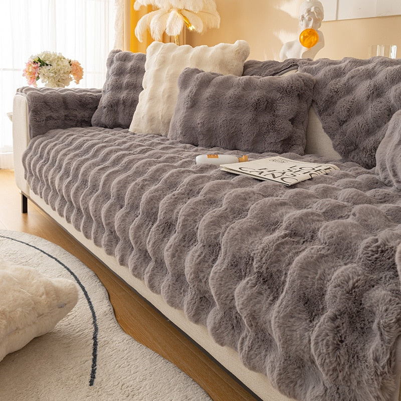 Maliben | Snuggly Comfy Plush Sofa Cover