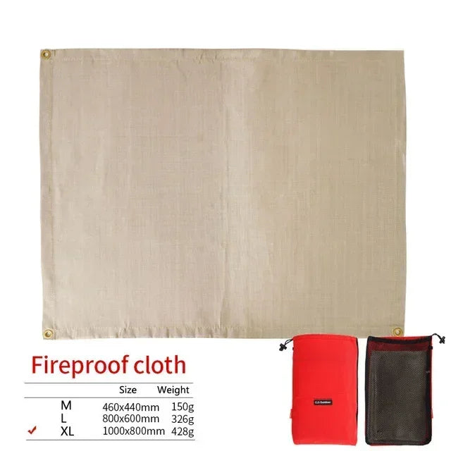 Maliben | Campvita Fire Protection Camping Mat | Heat Resistant & Fireproof | Ideal For Grill & Campfire | Fiberglass Beige