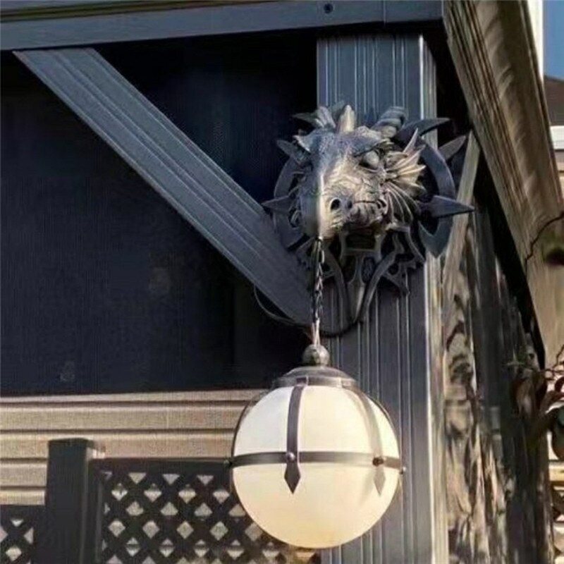 Maliben | LED Lantern with Dragon Head made of Resin for Unique Halloween Decoration