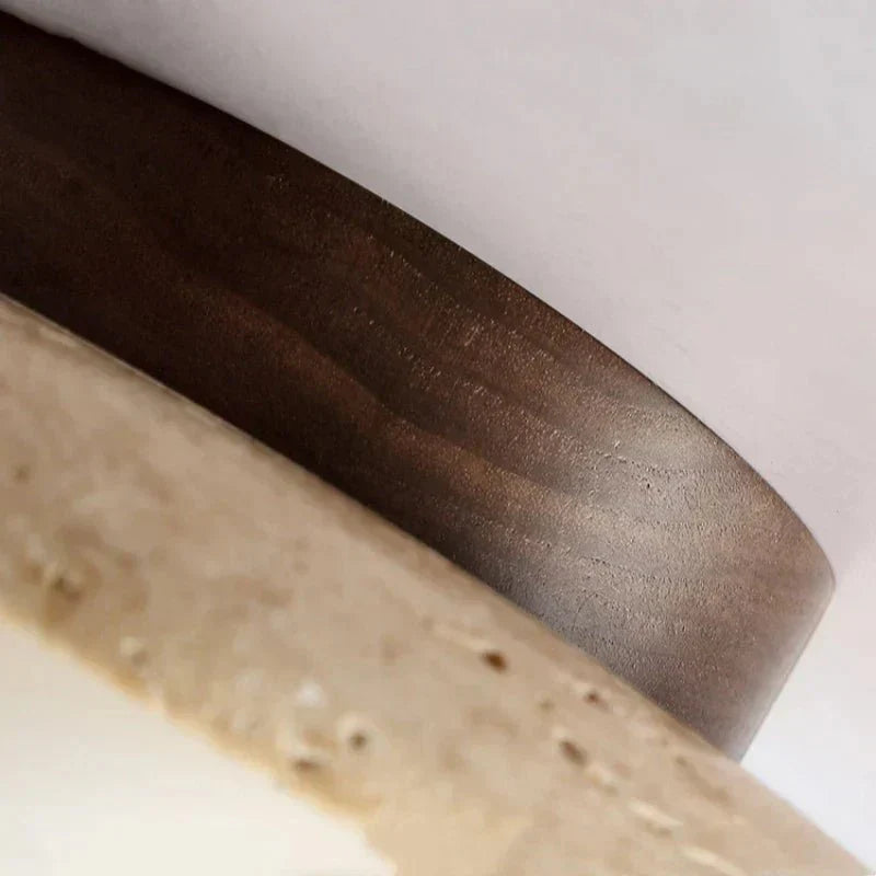 Maliben | Travertine Ceiling Light - Refined Elegance - Soft Light - Unique Design