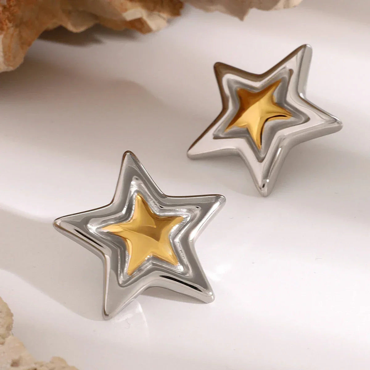Maliben | Bold Five Point Star Earrings