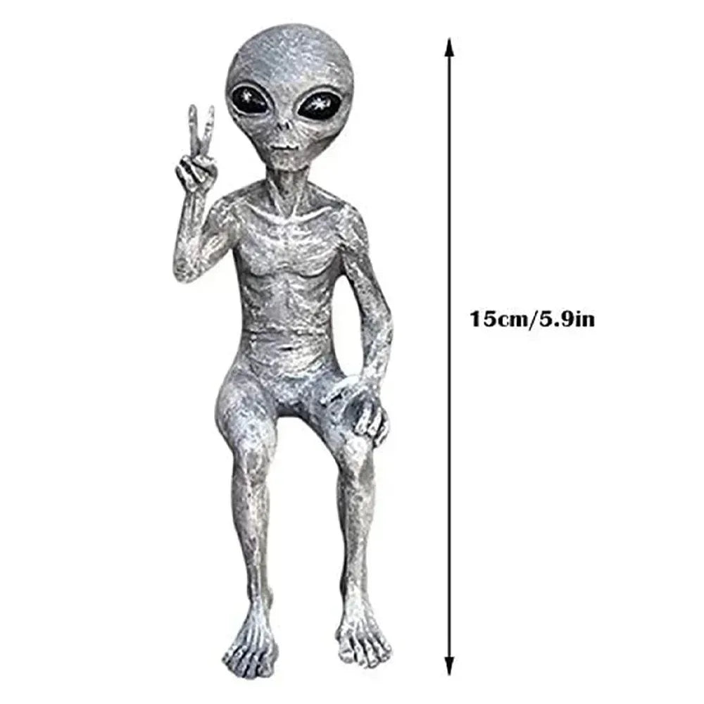 Maliben | Alien Resin Statue Ufo Figurine For Garden Decoration
