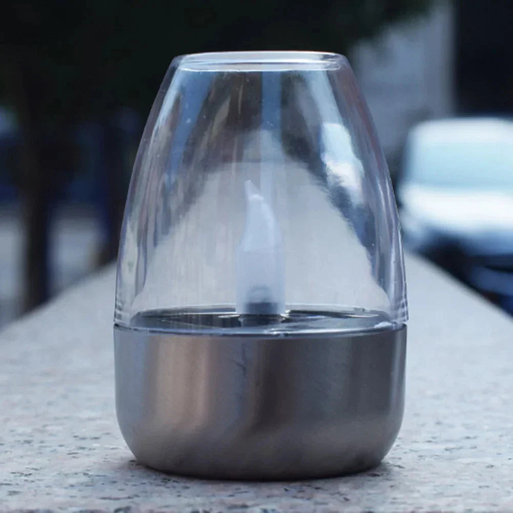Maliben | Solarflair Stainless Steel Solar Candle Light | Warm White Led Light | For Garden, Terrace & Balcony