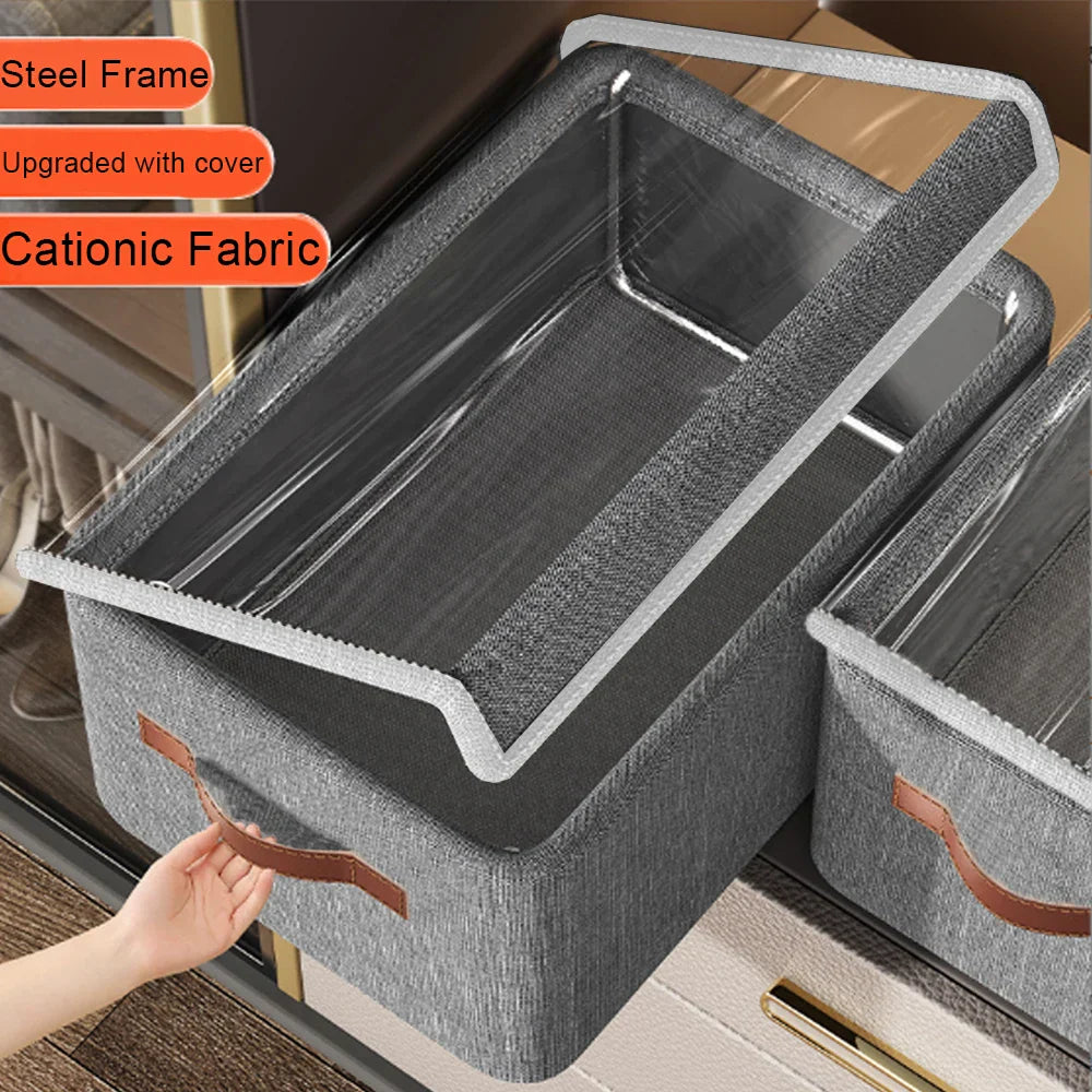 Maliben | Storage Box With Lid | Stackable | With Handle | 47x28x20 Cm