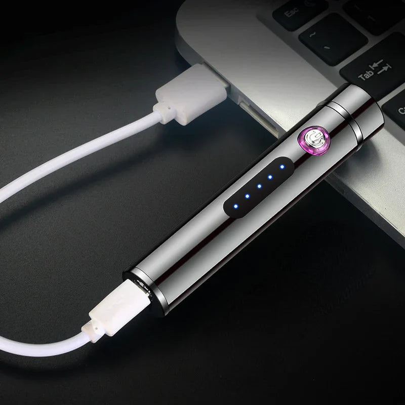 Maliben | Voltrino Cylinder Usb Lighter | Double Arc Technology | Rechargeable & Windproof | Noble Metal Casing For Men