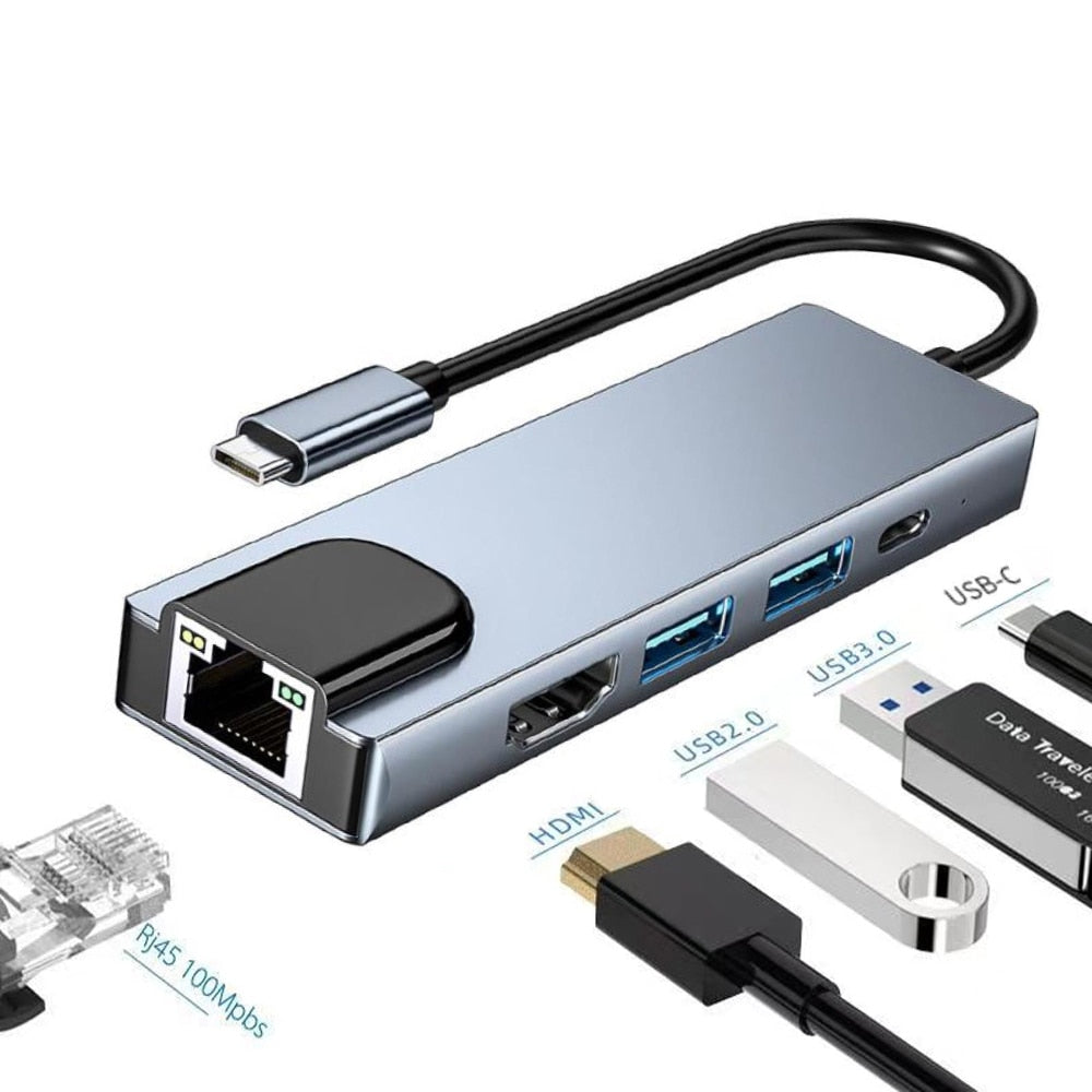 Maliben Thunderbolt 3 USB-C Hub with HDMI, PD, SD/TF for MacBook Air M1 and iPad Pro