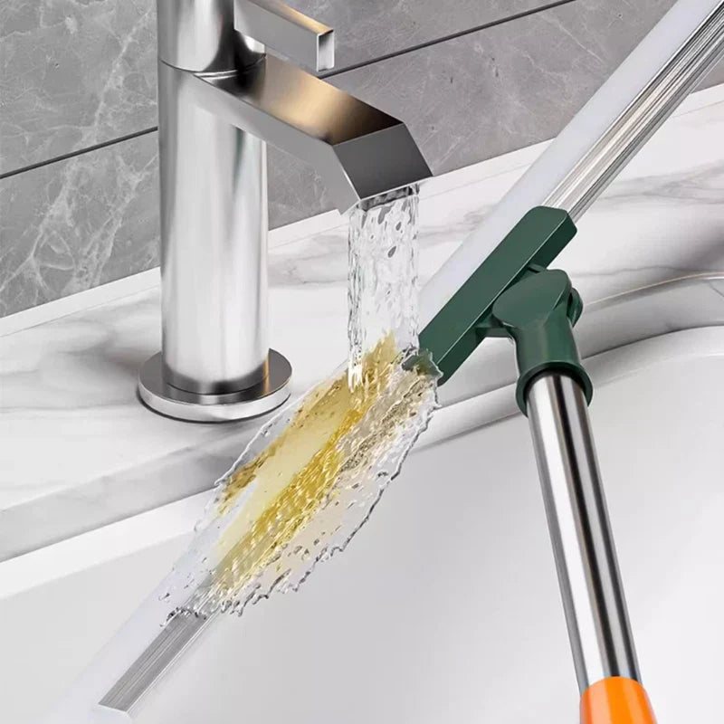 Maliben | Flexiva Telescopic Cleaning Brush With Silicone Lip | 180° Swivel | For Floors, Windows & Bathroom