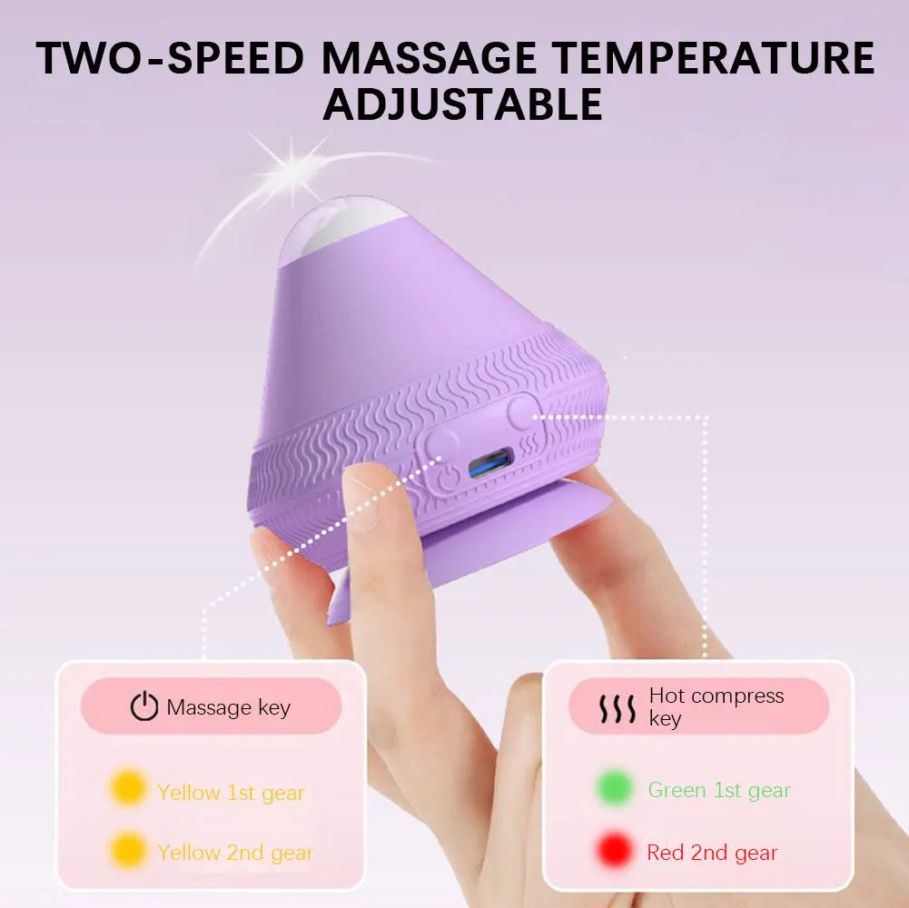 Maliben | Vibrations Massage Ball Flexivibe | Usb Rechargeable | Heat & Vibration Therapy | Silicone | Portable & Self-Adhesive
