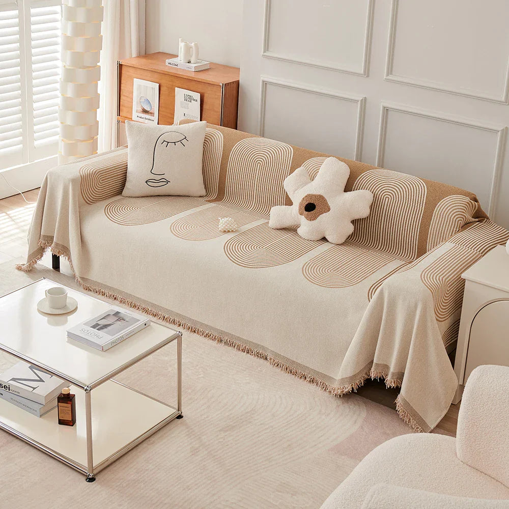 Maliben | Scandiloom Tassel Blanket | Four Seasons | Sofa & Scratch Protection | Blanket & Rug In One Description: