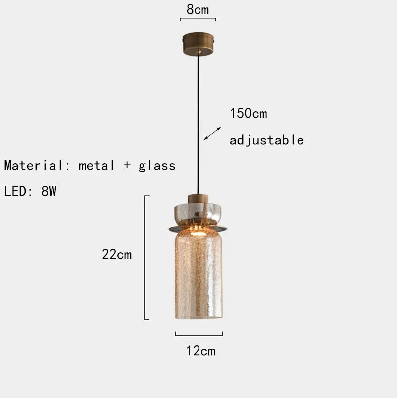 Maliben | Modern Creative Glass Pendant Lamp With Cracked Effect