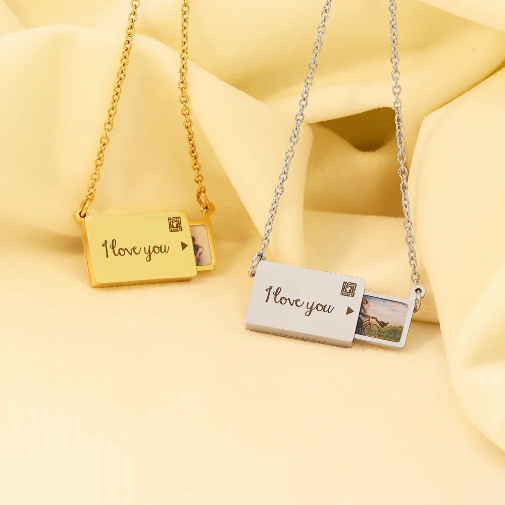 Maliben | Personalized Custom Photo Envelope Necklace