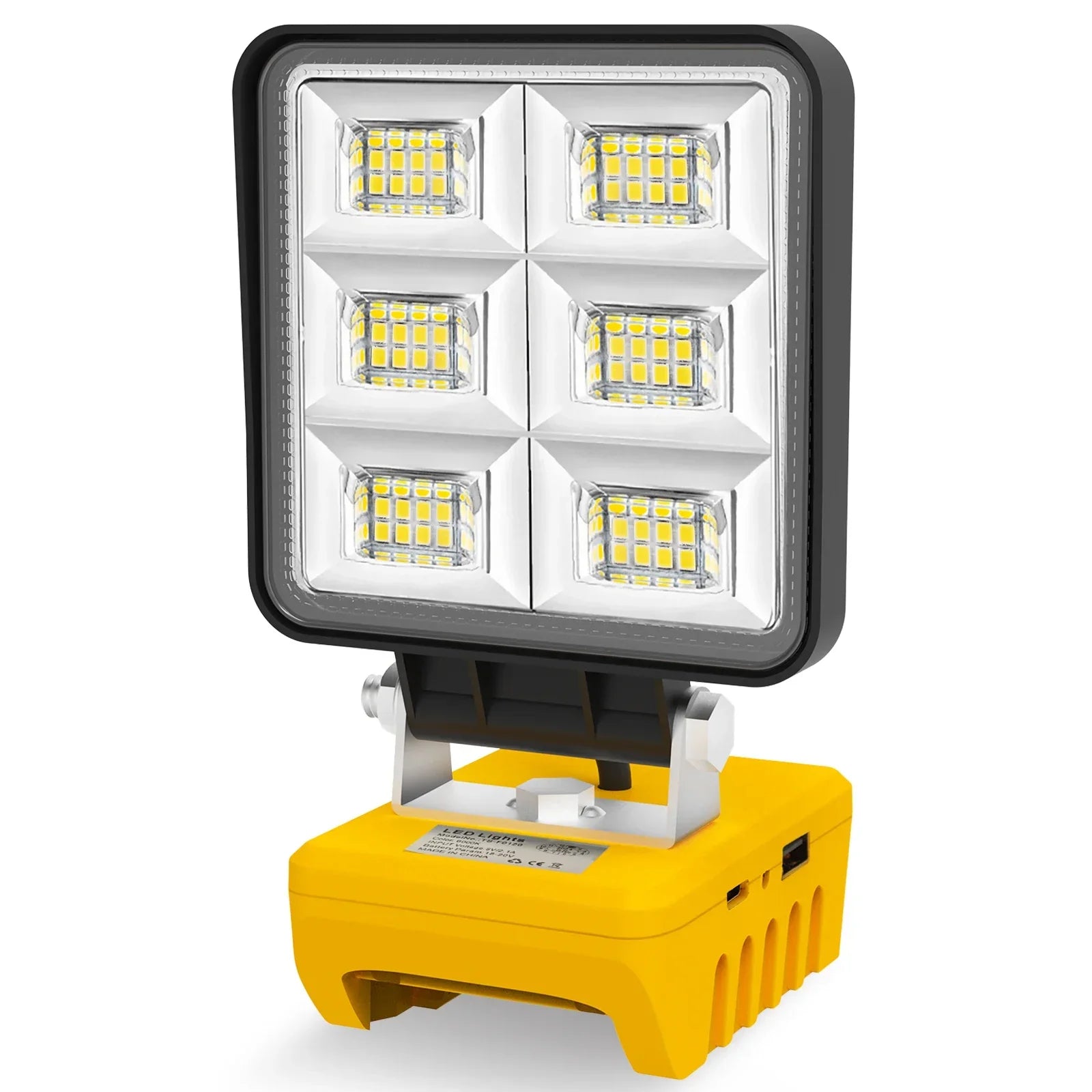 Maliben | Powerluma 48 Led Work Light | 48w Battery Construction Spotlight | 5200 Lumen | Usb-C Charging Port | For Dewalt Batteries (Without Battery)