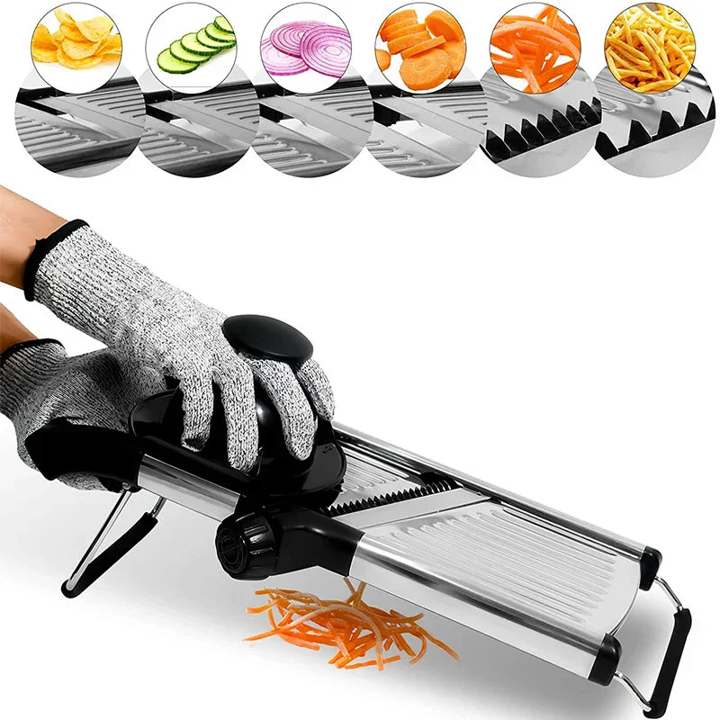 Maliben | Vegetable Cutter Schnittprofi | Adjustable Mandoline | Stainless Steel Blades | For Potatoes, Tomatoes & More