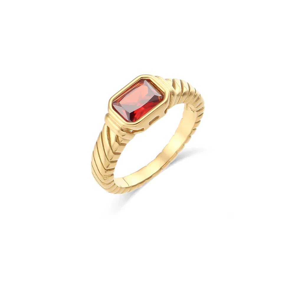 Maliben | Cross Striped Baguette Diamond Ring