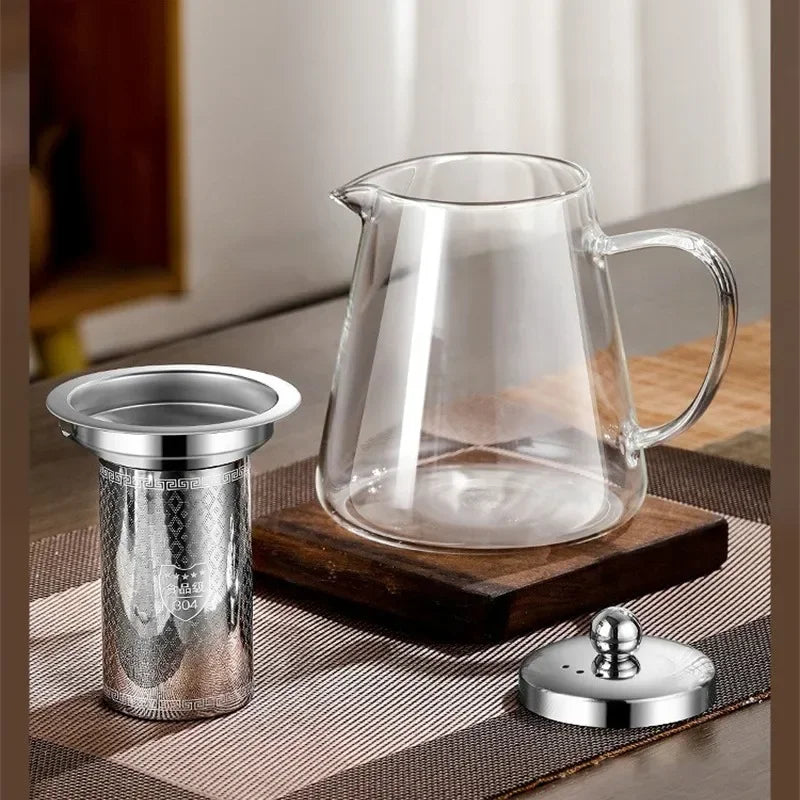 Maliben | 450ml-950ml Heat Resistant Glass Teapot – Stainless Steel Tea Filter, Flower Kettle For Kung Fu Tea, Puer And Oolong Tea