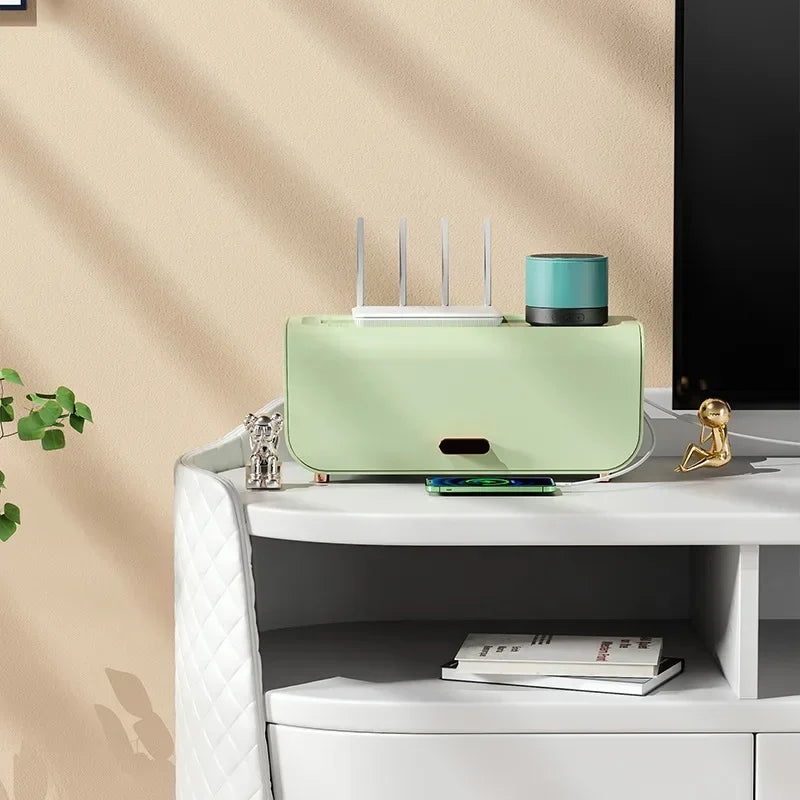 Maliben | Orgavolt Cable Box With Lid | Dustproof & Water Resistant | Storage Box For Power Strips & Charging Cables | For Living Room & Office