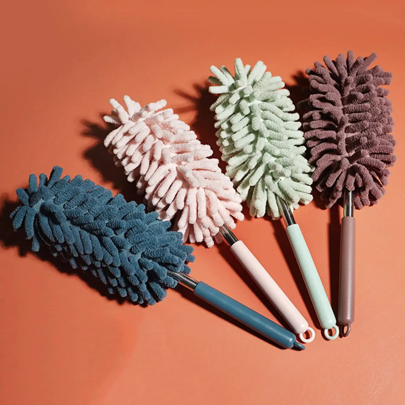 Maliben | Dustella Telescopic Duster | Extendable Up To 80 Cm | Microfiber Chenille & Stainless Steel Handle – For Ceiling, Furniture & Corners