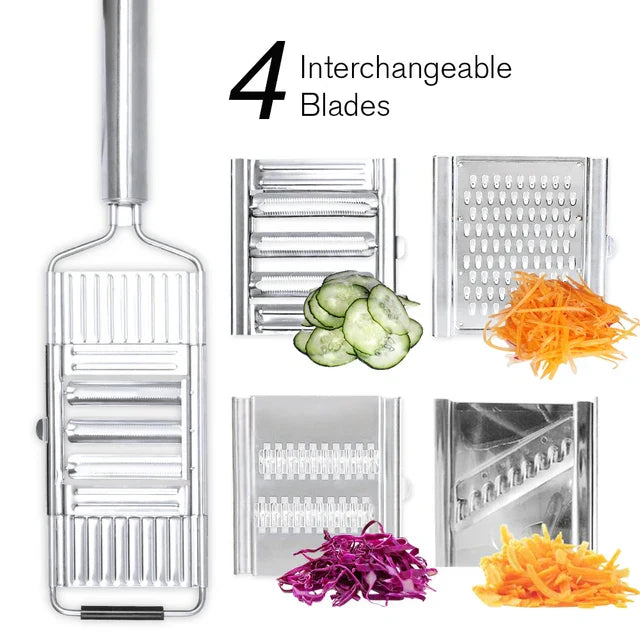 Maliben | Kitchen Cut StaInless Steel Vegetable Grater & Chopper | 3-in-1 Kitchen Grater | Non-Slip & Dishwasher Safe