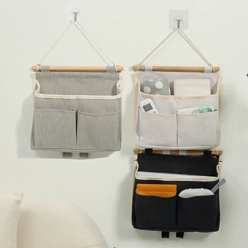 Maliben | Stowella Wall Storage Bag Made Of Linen | Waterproof & Space-Saving | Hanging Organizer For Underwear & Small Items – 23×6×25 Cm