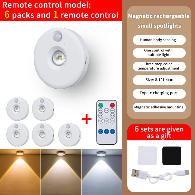 Maliben | Lumoline | Pir Motion Detector Led Light | Dimmable & Rechargeable | Wireless