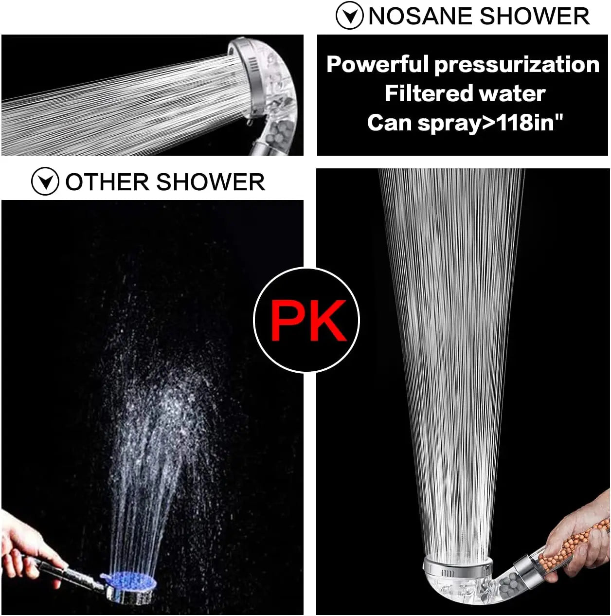 Maliben | High Pressure Water-Saving Shower Head with Filter - AquaGlow