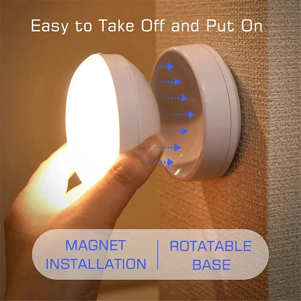 Maliben | Lumiflex360 Led Night Light | Motion Sensor | 360° Rotatable | Rechargeable | Magnetic & Wireless