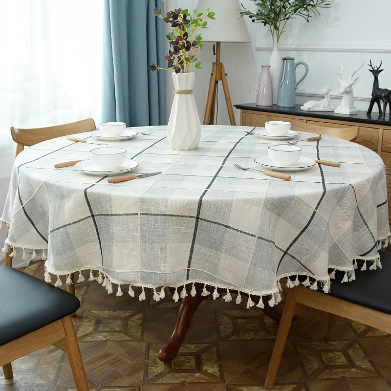 Maliben | Aesthetic Round Linen Tablecloth