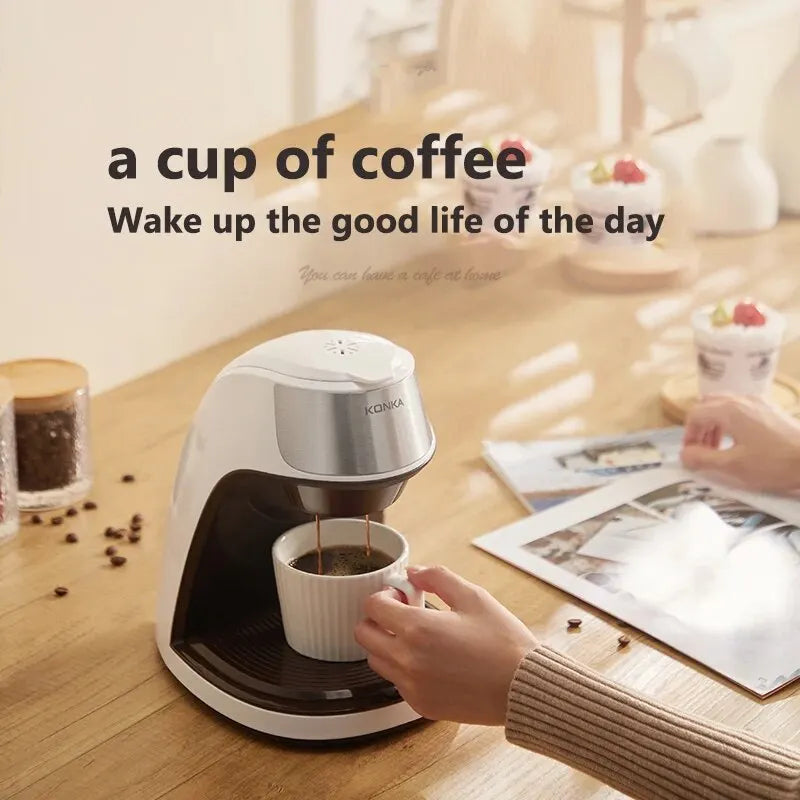 Maliben | KONKA Coffee Machine 2 in 1, Tea and Coffee Powder, Multiple Drops, Cafeteria, Quick Heating, Office and Home, 220 V, Easy to Use