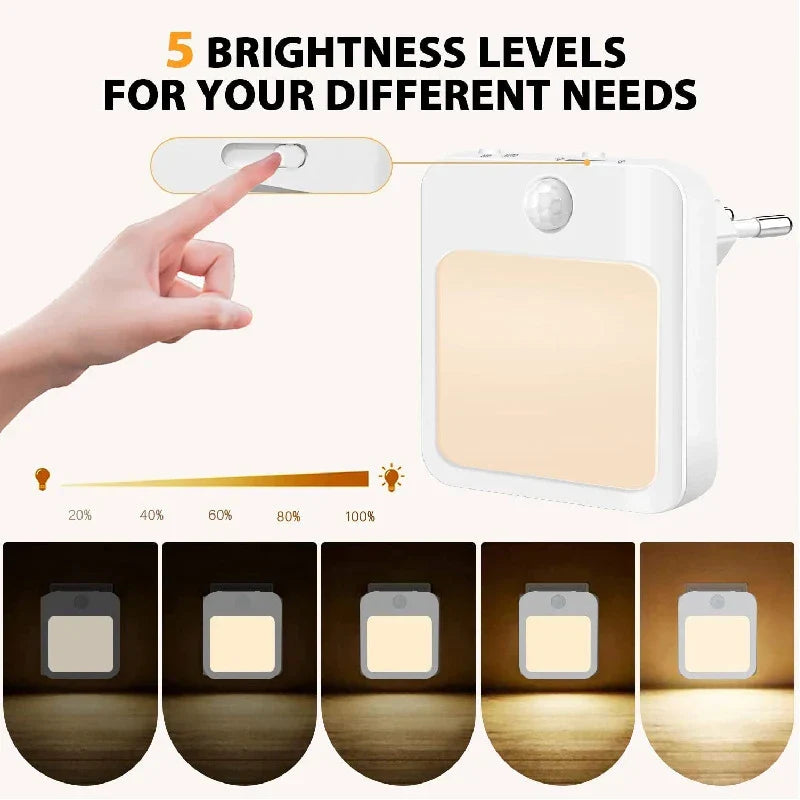 Maliben | Sensilux Mini Led Night Light | With Motion Sensor | Warm & Cool White | For Hallway, Bedroom & Bathroom